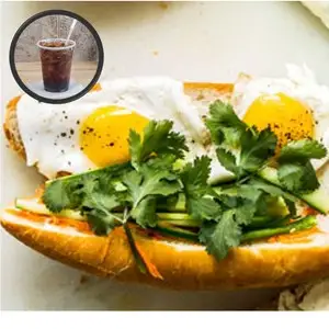 Combo bánh mì 2 trứng - 1 ly coca - 34.000 ₫ tại Hello Burger - Hamburger & Bánh Mì - Điện Biên Phủ