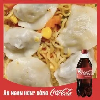 Hình ảnh Mì trộn sủi cảo nhiều mì - Cocacola