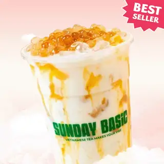 Lục Trà Sữa Xoài Trân Châu Hoàng Kim - 33.000 ₫ tại Trà Sữa Sunday Basic - Thích Quảng Đức