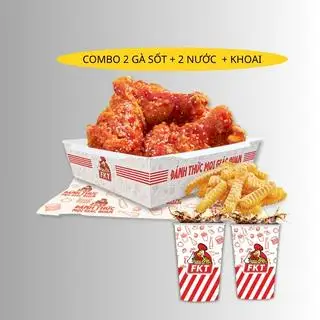 Hình ảnh combo 2 gà sốt + 2 Nước +khoai