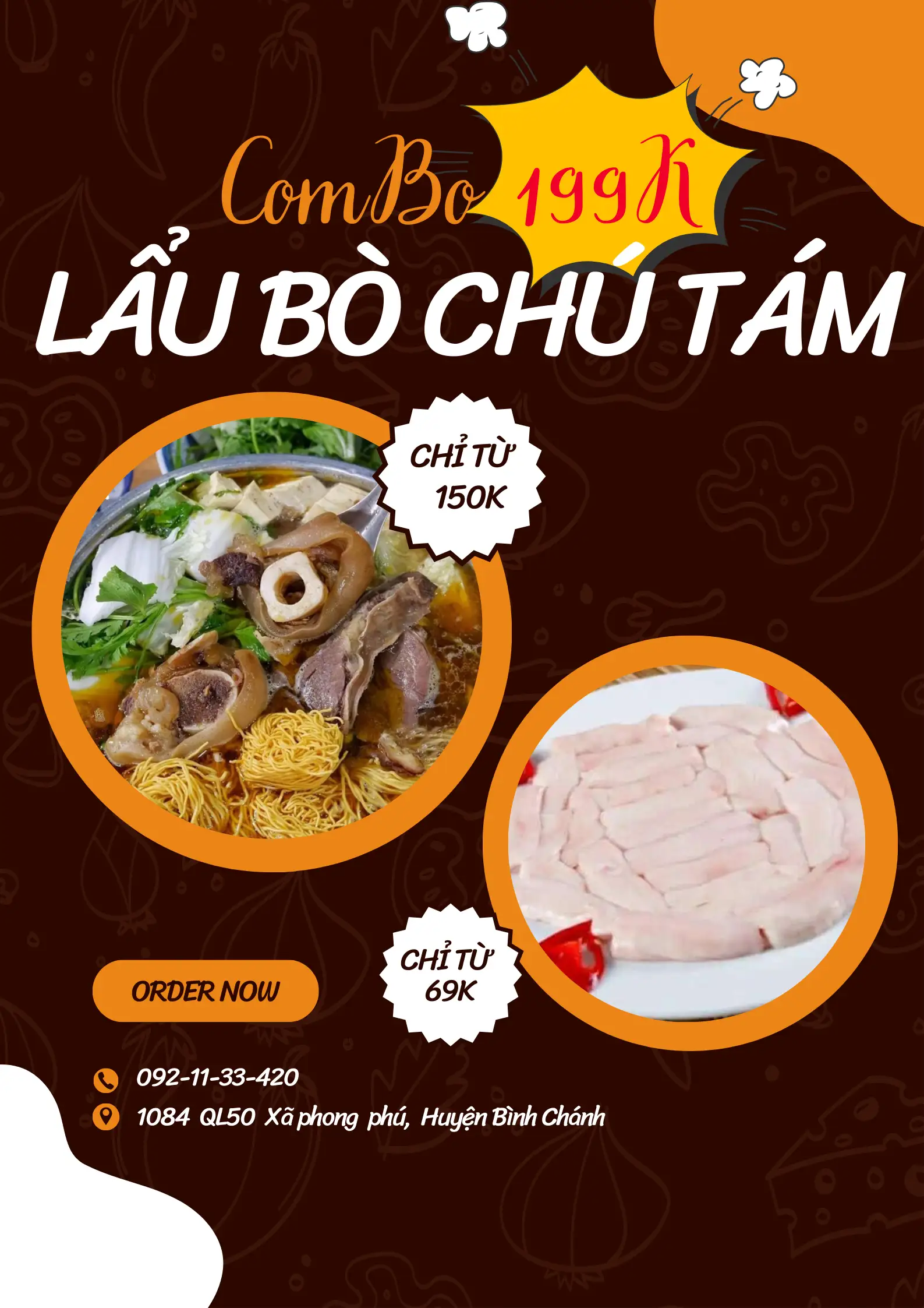 Combo lẩu 2 người + Tuỷ bò  - 229.000 ₫ tại Lẩu Bò Chú Tám - Trần Xuân Soạn
