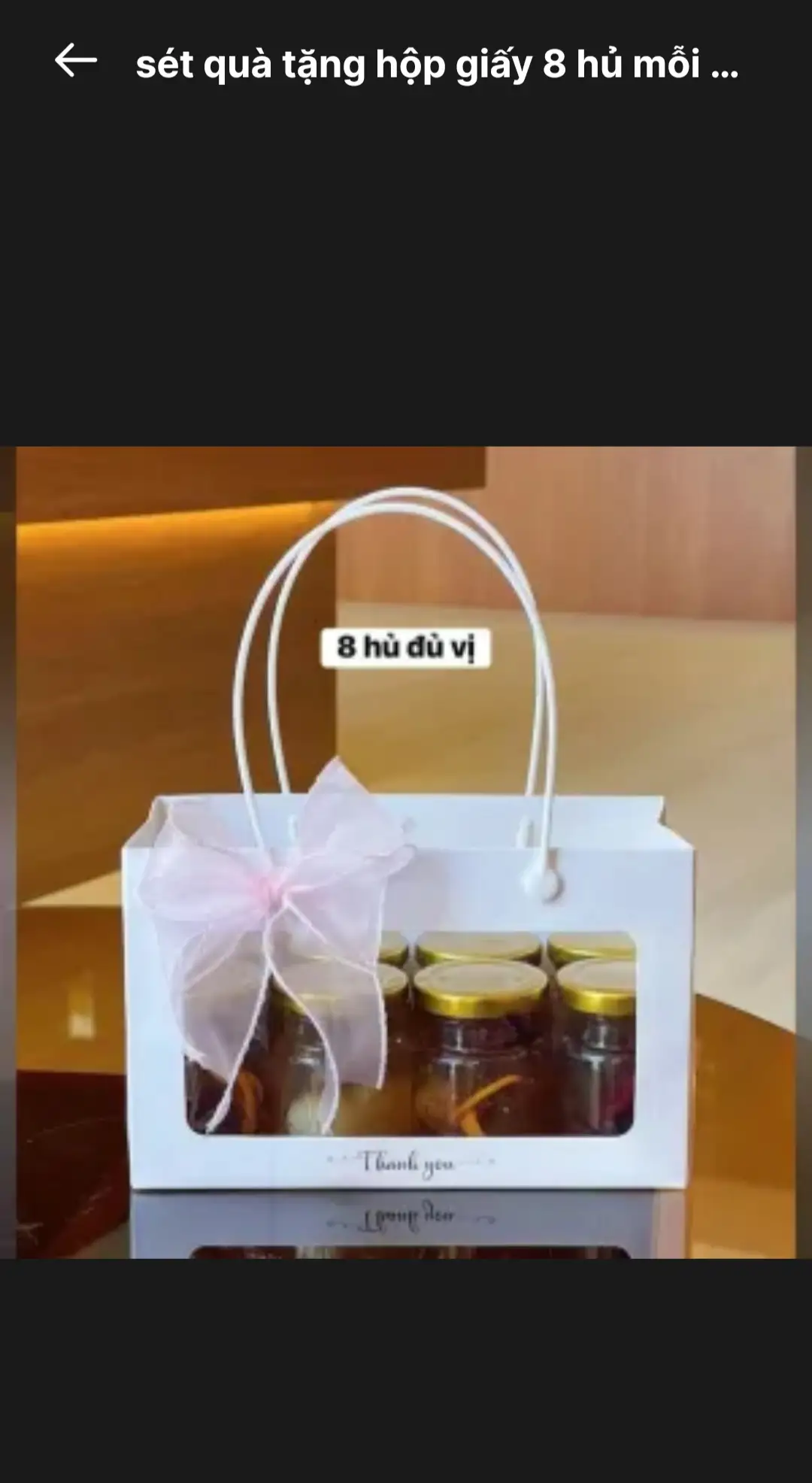 Hình ảnh hộp giấy biếu tặng 8 hủ mỗi hủ 75ml