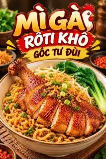 Hình ảnh Mì Gà Rôti Khô - Gốc Tư Đùi