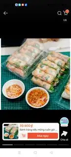 bánh cuốn tôm thịt combo 10cuốn 90k - 15.000 ₫ tại Quán Mẹ Kiệt - Bún Nước Tương & Bún Mắm Nêm - Nguyễn Văn Nghi