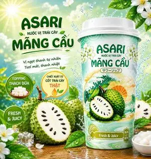 Hình ảnh ASARI NƯỚC UỐNG VỊ TRÁI CÂY MÃNG CẦU 