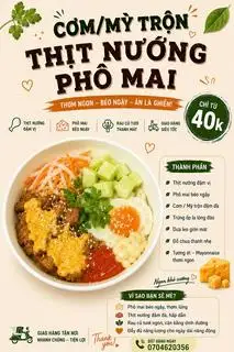 Hình ảnh Mì trộn bò sốt phô mai