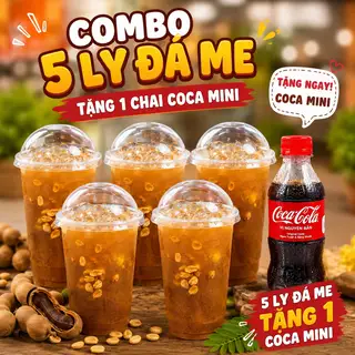 Hình ảnh Combo 5 ly Đá Me Thơm Rim đậu phộng tặng coca mini 