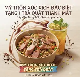 Hình ảnh Mỳ Trộn Xúc Xích Tặng Trà Quất / Trà Chanh