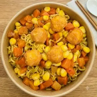 Hình ảnh mỳ trộn tôm viên 