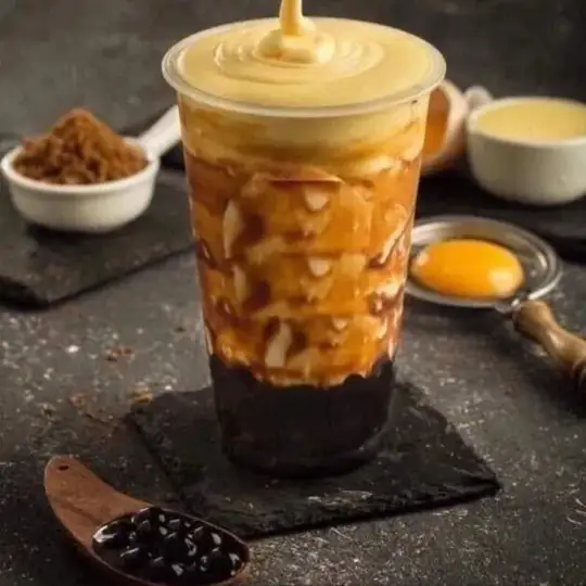Hình ảnh Sữa Tươi Trân Châu Đường Đen Kem Trứng Nướng