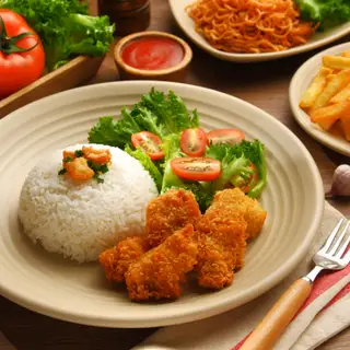 Hình ảnh Cơm Gà Viên Sốt Phô Mai Cay