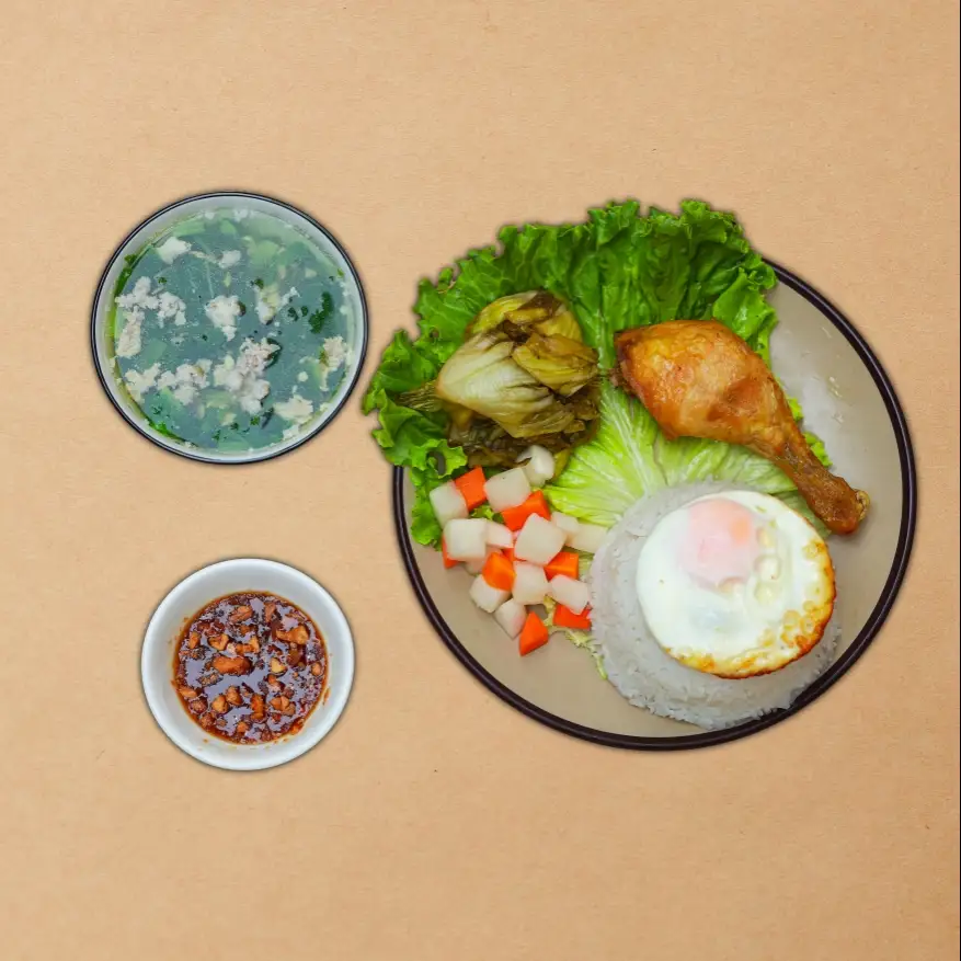 Hình ảnh COMBO Cơm Gà (Nhỏ)+ Canh Thịt Băm + Trứng Ốp