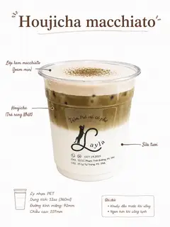 Houjicha macchiato - 34.000 ₫ tại Tiệm Trà & Cà Phê - Layla - Đường 49B