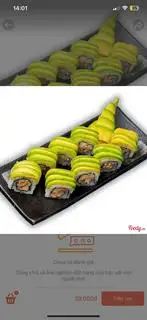 Hình ảnh shushi cá hồi teri phủ bơ
