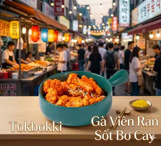 Tokbokki,Gà Viên Rán,Sốt Bơ Cay (Xúc Xích, Mè, Tôm Cá Viên Bọc Trứng, Bắp/Cải Thảo, Chả Cá Hàn Quốc) (Áp Mã Giảm Giá Của Quán N - 59.000 ₫ tại Phương BaBy 2 Quán - Tàu Hũ Singapore, Bánh Tokbokki & Cháo - 136 Huỳnh Văn Nghệ