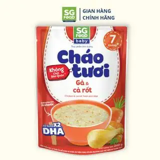Cháo Tươi Baby Gà Cà Rốt Saigon Food 240g - 30.500 ₫ tại Sai Gon Food Official Store - Nguyễn Văn Nguyễn