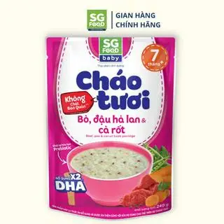 Cháo Tươi Baby Bò Đậu Hà Lan Cà Rốt Saigon Food 240g - 30.500 ₫ tại Sai Gon Food Official Store - Nguyễn Văn Nguyễn
