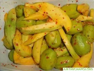 Hình ảnh xoài, cóc bao tử xóc muối ớt 