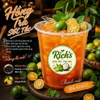 Hồng Trà Sốt Tắc - 700ml - 28.000 ₫ tại Dừa Tươi & Trà Tắc - Rich's - Điện Biên Phủ