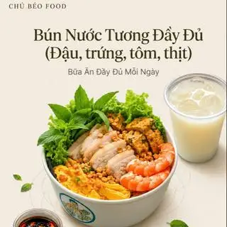 Bún Nước Tương Đầy Đủ - Tặng 1 nước và trái cây - 65.000 ₫ tại Chú Béo Food - Bún Nước Tương & Bánh Hỏi Heo Quay - Chung Cư Mỹ Phước