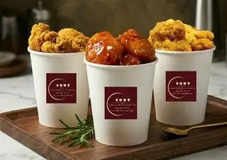 Hình ảnh gà viên sốt phô mai béo + tokbokki 
