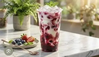 Hình ảnh sữa chua lắc việt quất