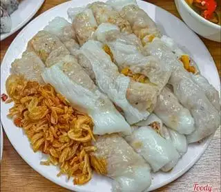 Hình ảnh Bânh cuốn nhân hành phi + chả nướng, chả quế