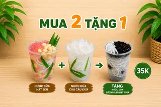 (MUA 2 TẶNG 1) Nước Dừa Hạt Sen+ Nước Dừa Rau Câu Dừa TẶNG Nước Dừa Sương Sáo - 99.000 ₫ tại Dừa Plus - Nước Dừa Mix - Huỳnh Tấn Phát