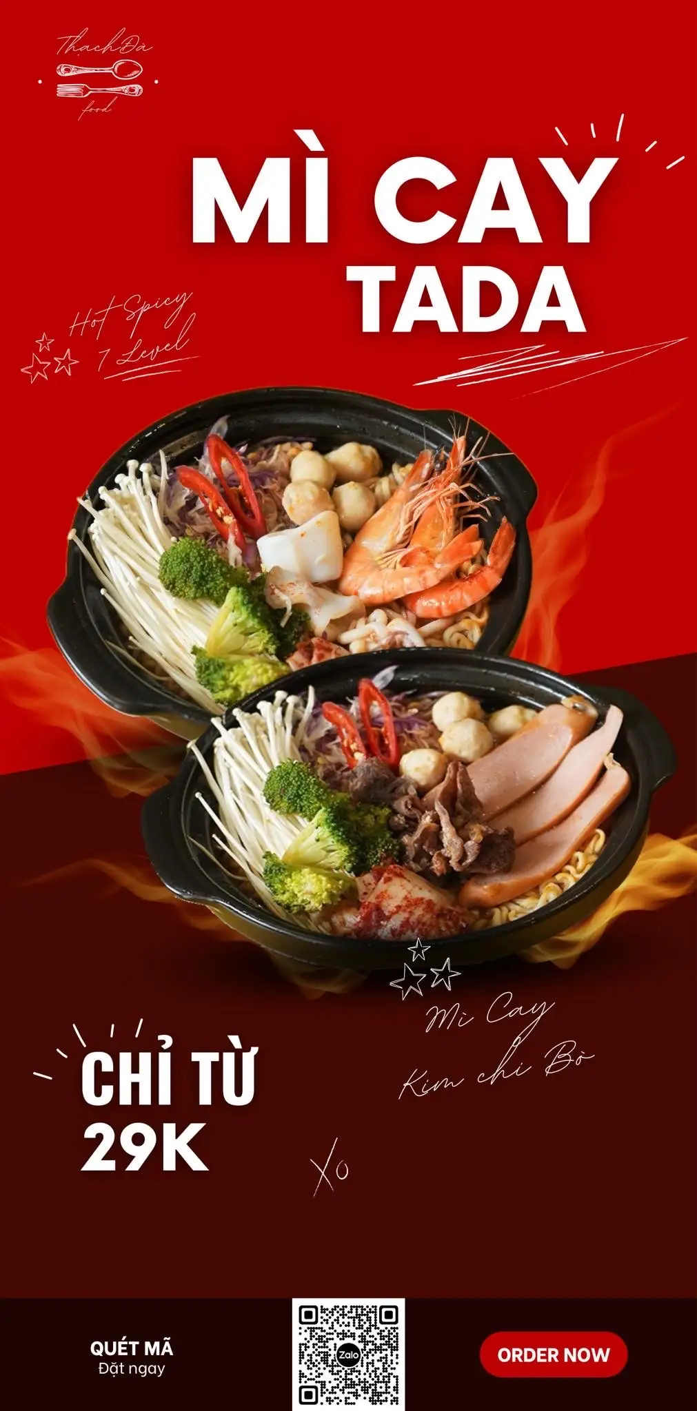 [Combo 2] Mì Kim Chi Tôm  - 136.000 ₫ tại Mì Cay & Trà Sữa Thạch Đà - Lê Văn Thọ
