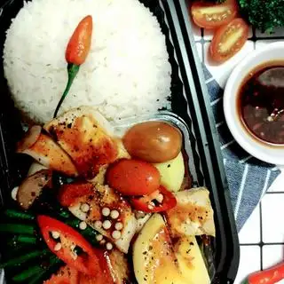 Cơm rau củ kho thập cẩm - braised vegetable with tofu skin - 43.000 ₫ tại An - Món Chay Healthy Box - Vạn Kiếp