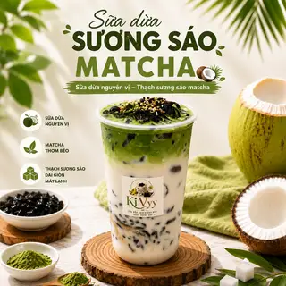 Hình ảnh Sữa dừa sương sáo matcha