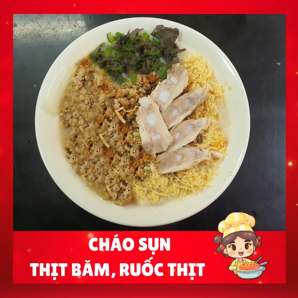 Hình ảnh Cháo sụn thịt băm ruốc thịt