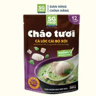 Cháo Tươi Cá Lóc Cải Bó Xôi Saigon Food 240g - 28.000 ₫ tại Sai Gon Food Official Store - Nguyễn Trãi