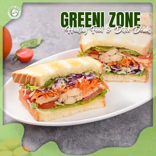 Hình ảnh Bánh mỳ kẹp gà sốt mù tạt vàng - chicken mustard sandwich