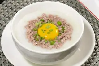 Hình ảnh Cháo trứng gà thịt bằm lớn