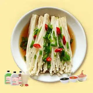 Hình ảnh Nấm kim châm hấp nước tương