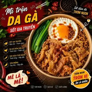 Mì trộn da gà chiên giòn (trứng thêm + 5k) - 25.000 ₫ tại Mê - Mì Trộn Thập Cẩm Quốc Dân - Trương Quyền