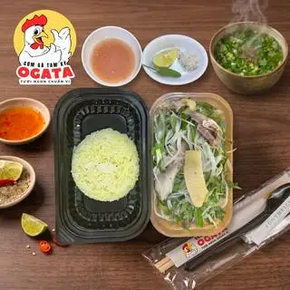 Hình ảnh Combo cơm - 1/4 góc đùi xé trộn gỏi - canh lá giang