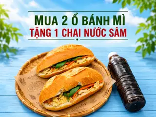 Hình ảnh Combo 2 ổ bánh mì chay tặng 1 chai nước sâm