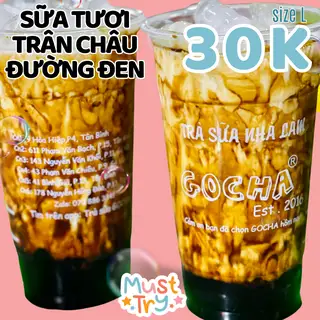 sữa tươi trân châu đường đen - 30.000 ₫ tại Trà Sữa Gocha - Bàu Cát