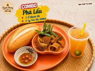 Hình ảnh PHÁ LẤU BÁNH MÌ LỚN + HỒNG TRÀ 500ML