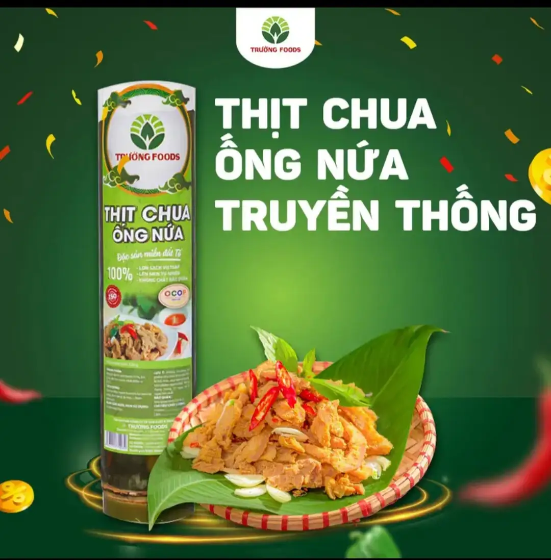 Hình ảnh Thịt Chua Trường Foods -Ống nứa (Tặng kèm lá sung)