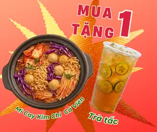 Hình ảnh Mì Cay Kim Chi Cá Viên tặng Trà Tắc