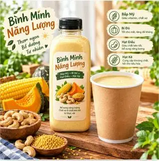 Hình ảnh Bình Minh Năng Lượng (Bắp Mỹ, Bí Đỏ, Hạt Điều, Hạt Kê)