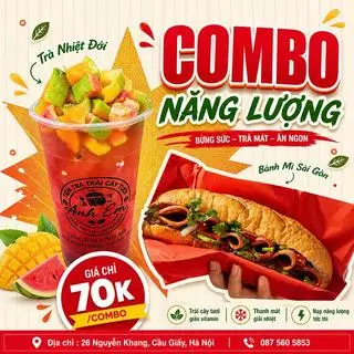Hình ảnh Combo Năng Lượng ( Bánh Mì Sài Gòn Kèm Trà Nhiệt Đới)