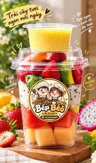 Hình ảnh Hoa Quả Dầm Sốt Chanh Leo