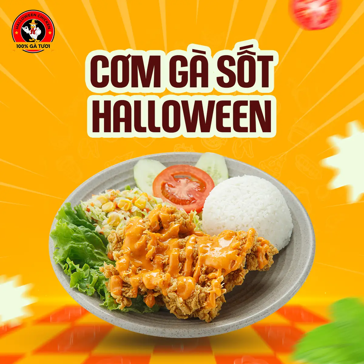 Hình ảnh Cơm gà sốt Halloween
