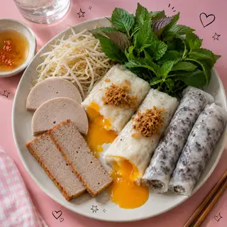 Hình ảnh Bánh Cuốn Trứng Chảy