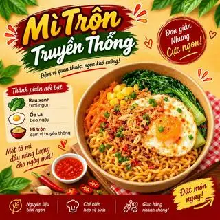 Hình ảnh Mì Trộn Trứng Ốp La