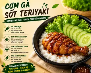 Cơm thố gà giòn sốt teriyaki- thử là nghiền - 52.000 ₫ tại Heo Con - Cơm Gà Sốt & Hamburger - Nguyễn Gia Trí